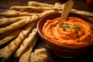 Elevate your snacking experience with our Spicy Roasted Red Pepper Hummus recipe, a flavorful twist on a classic, perfect for any occasion.